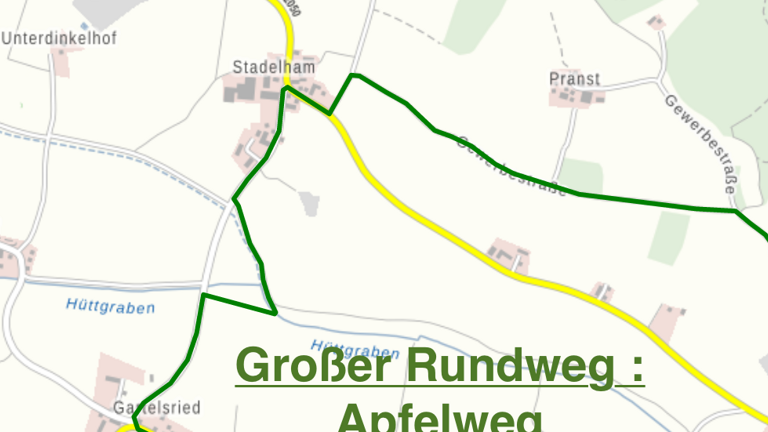 Beschilderte Themenwege mit Übersichtstafel und Sitzbänken